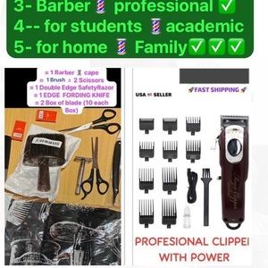 22 Pieces / 1 ROZIA Trimmer  Clippers Cordless,Scissors,Cape,Brush,Blade & More